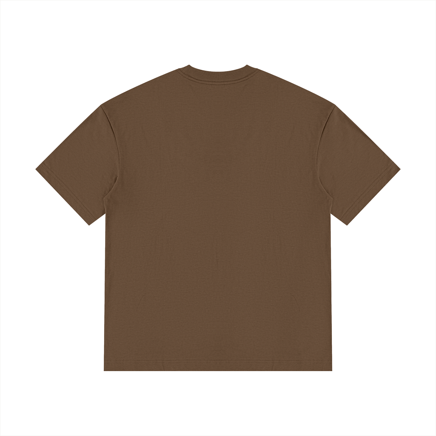 Night Camp Caravan Illustrated Cotton Tee in Dark Brown, back view.