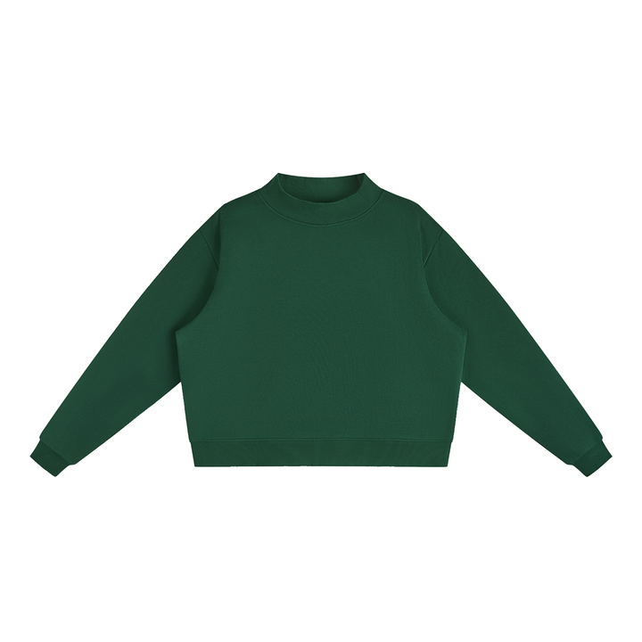 WOMEN HODDIES Essential Fleece Mock-Neck Crew Sweatshirt