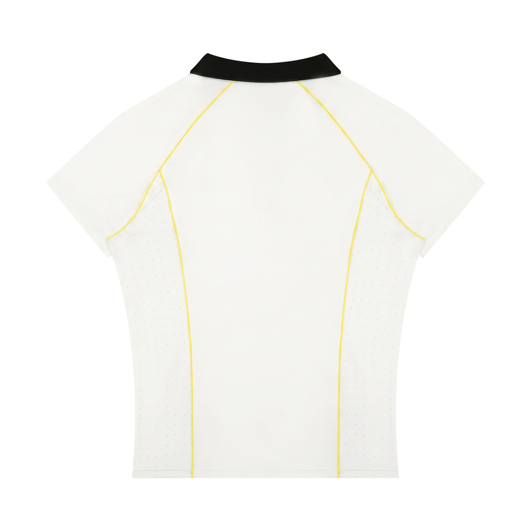 Women’s gym wear Slim Fit Quarter-Zip Polo Shirt