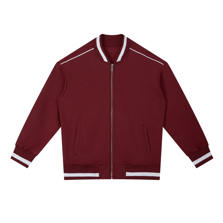 MEN COAT AND JACKET Contrast Piping Zip Bomber Jacket