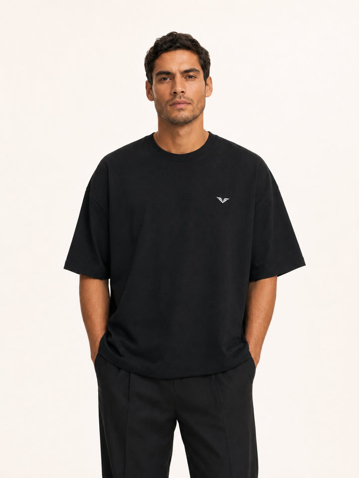 MEN TSHIRT Wing Logo Left-Chest Oversized Cotton Tee