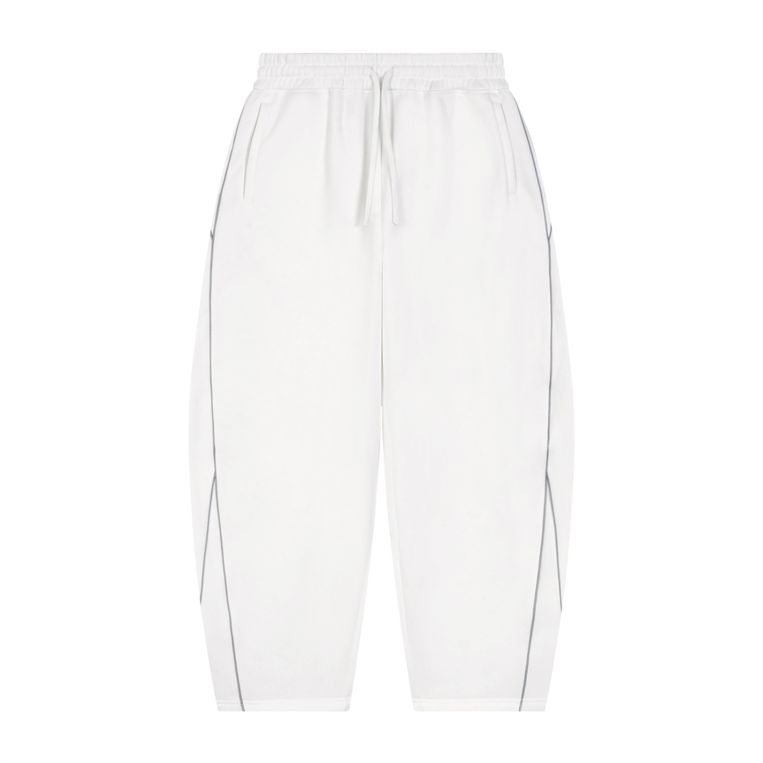 men pent  Piping Fleece Barrel Leg Sweatpants