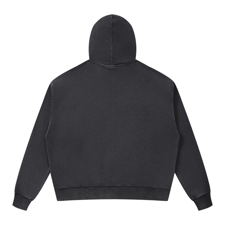 men hoddies Unisex Mineral Wash Boxy Full Zip Hoodie
