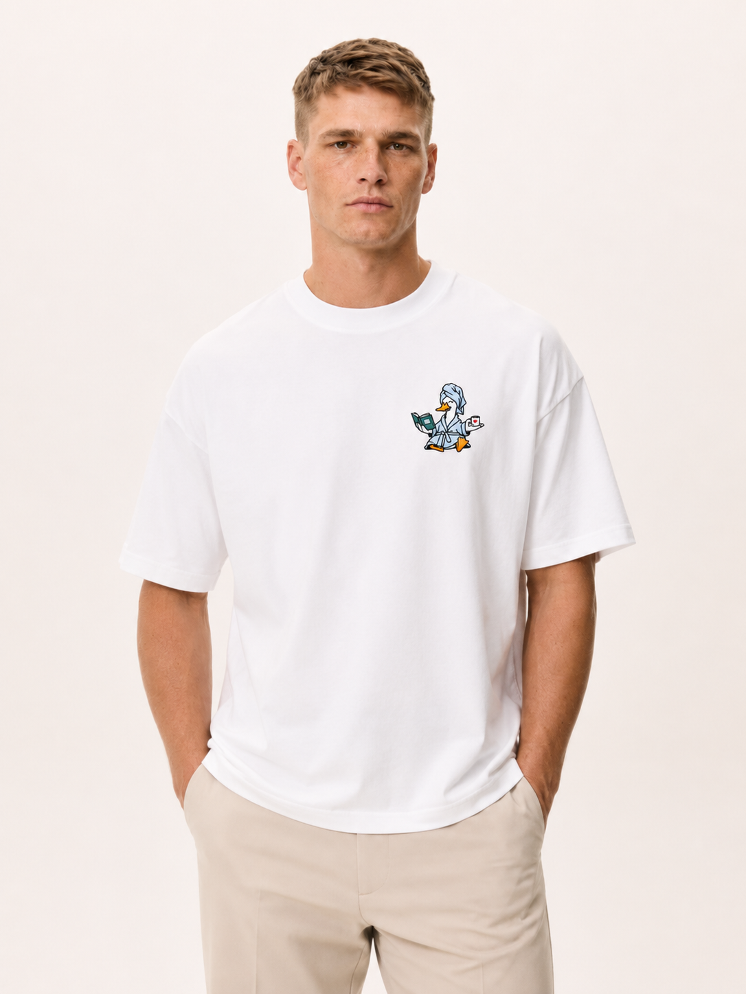 Reading Duck Left-Chest Cotton Tee