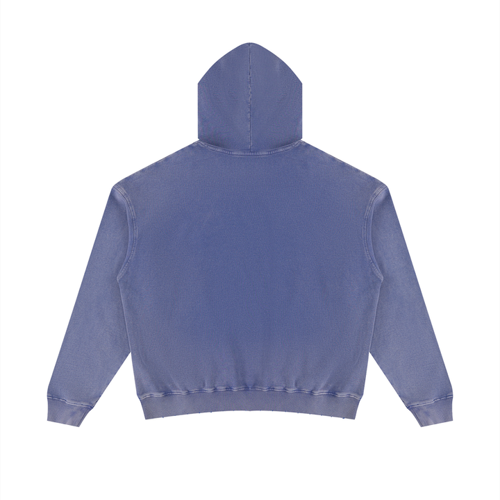 Unisex Mineral Wash Distressed Hoodie