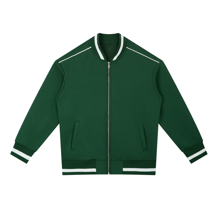 MEN COAT AND JACKET Contrast Piping Zip Bomber Jacket