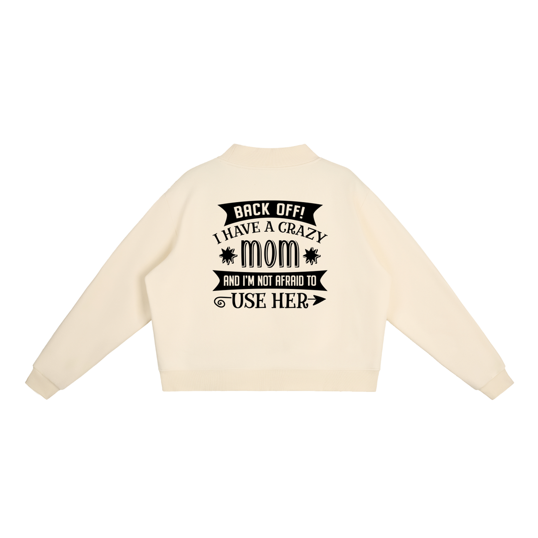 MOM LOVER Essential Fleece Mock-Neck Crew Sweatshirt