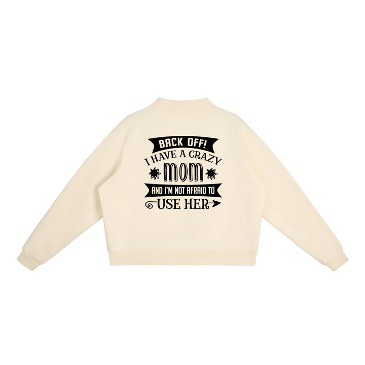 MOM LOVER Essential Fleece Mock-Neck Crew Sweatshirt