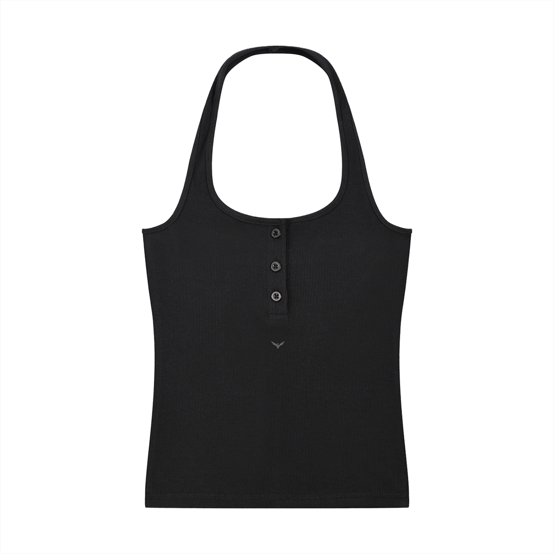 Women TANKTOP  Ribbed Henley Tank Top