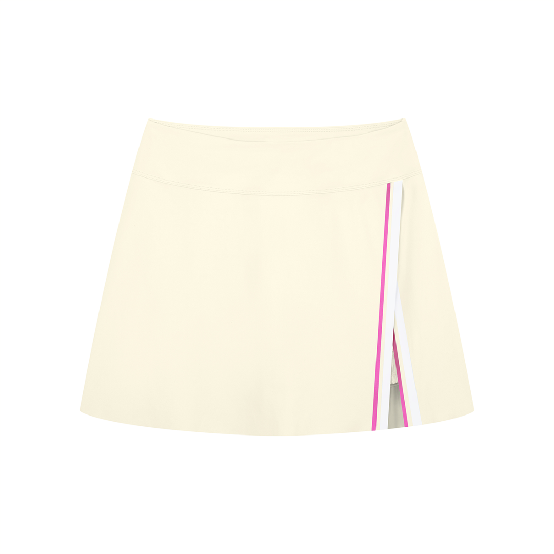 Women SKIRT A-Line Contrast Panel Slit Skirt