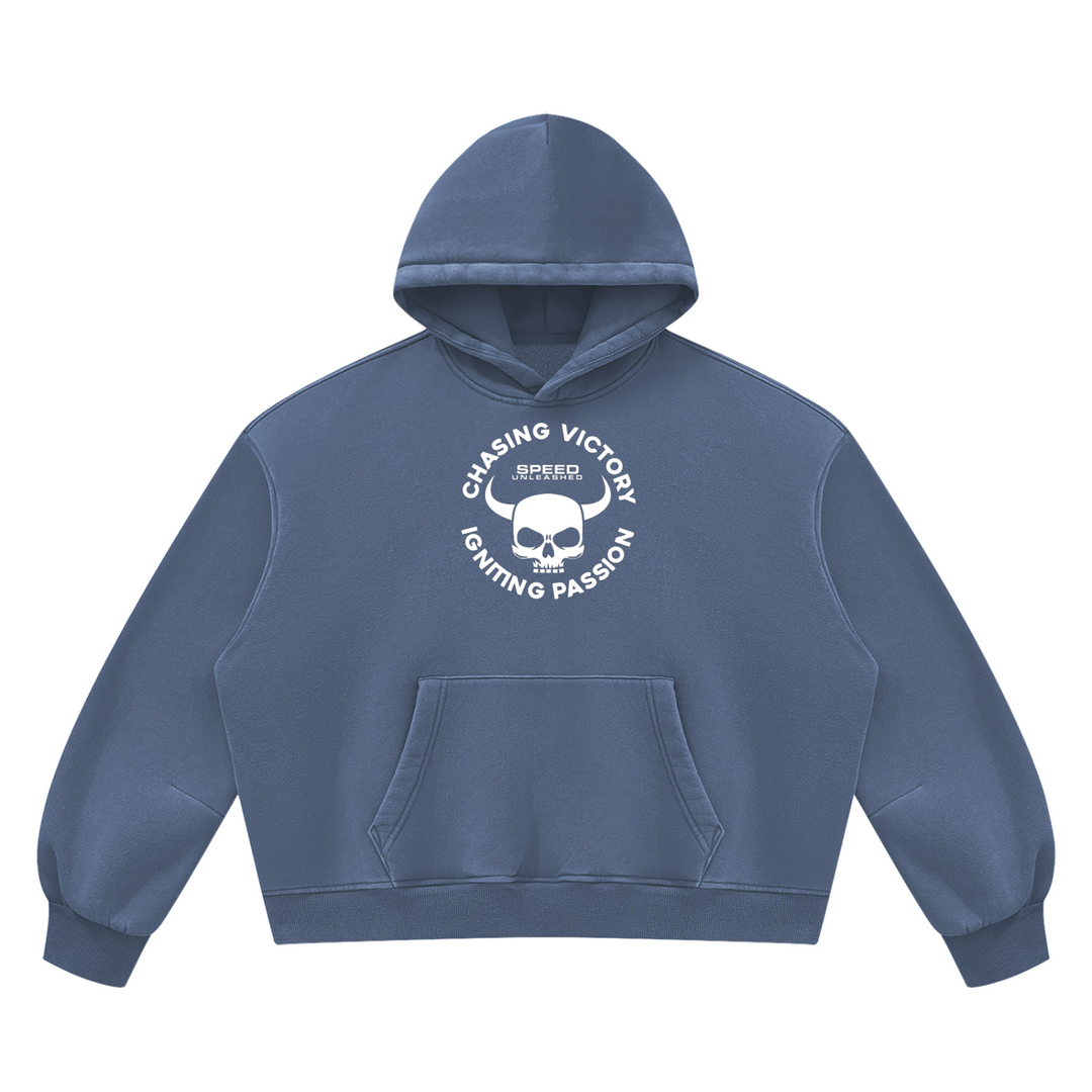 men graphic Vintage Wash Boxy Fleece Hoodie