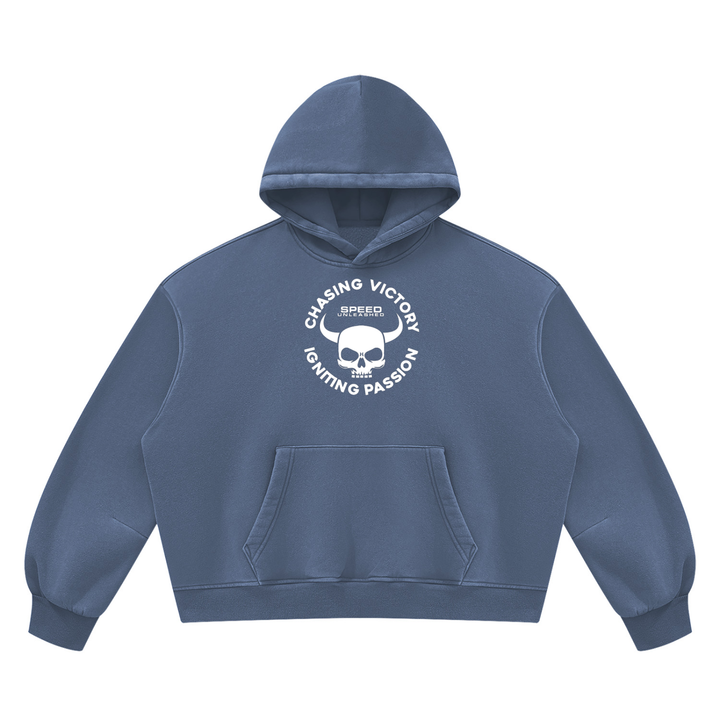 men graphic Vintage Wash Boxy Fleece Hoodie