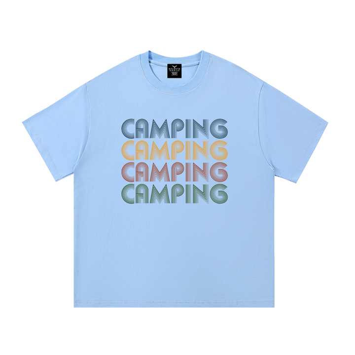 hiking lover Camping Retro Seventies Repeat Typography Tee