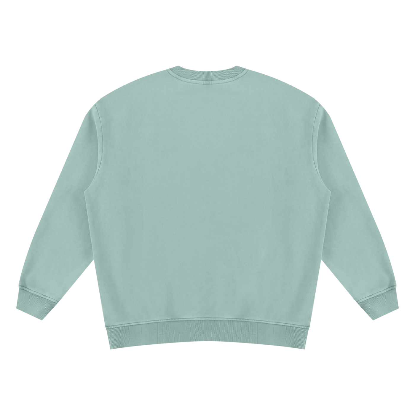 Autism Mom Script Vintage Wash Sweatshirt in Lake Blue, back view.