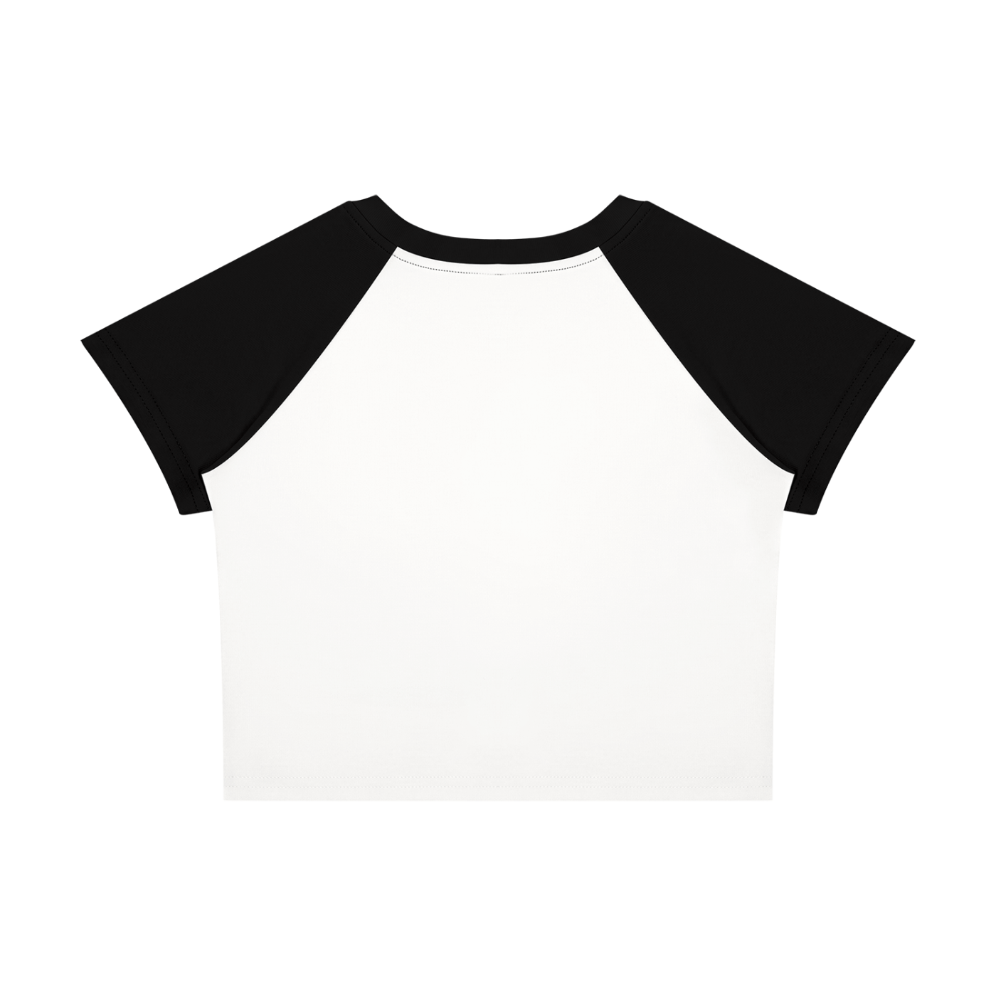 Wing Logo Raglan Colour-Block Baby Tee in White with Black, back view.