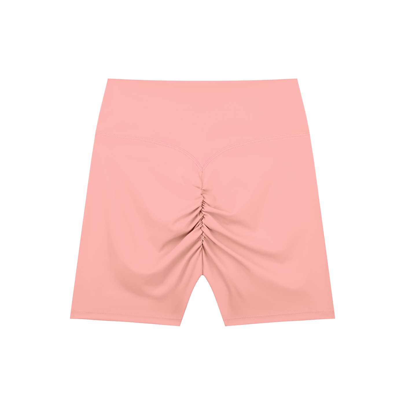 Wing Logo High-Waisted Biker Shorts in Pink, back view.