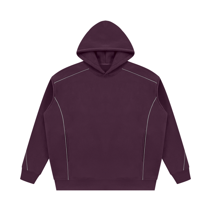 women hoddies Oversized Piping Fleece Hoodie