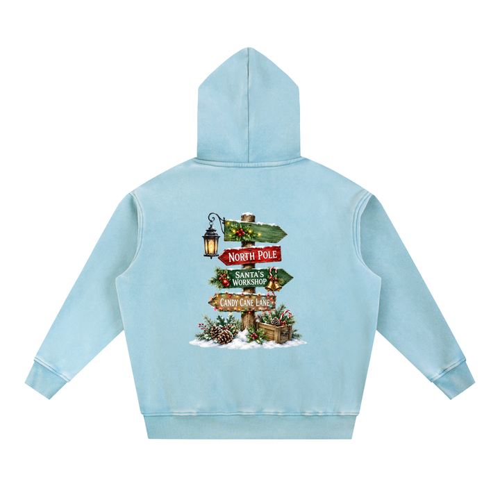 women graphic Snow Wash Fleece Oversize Hoodie