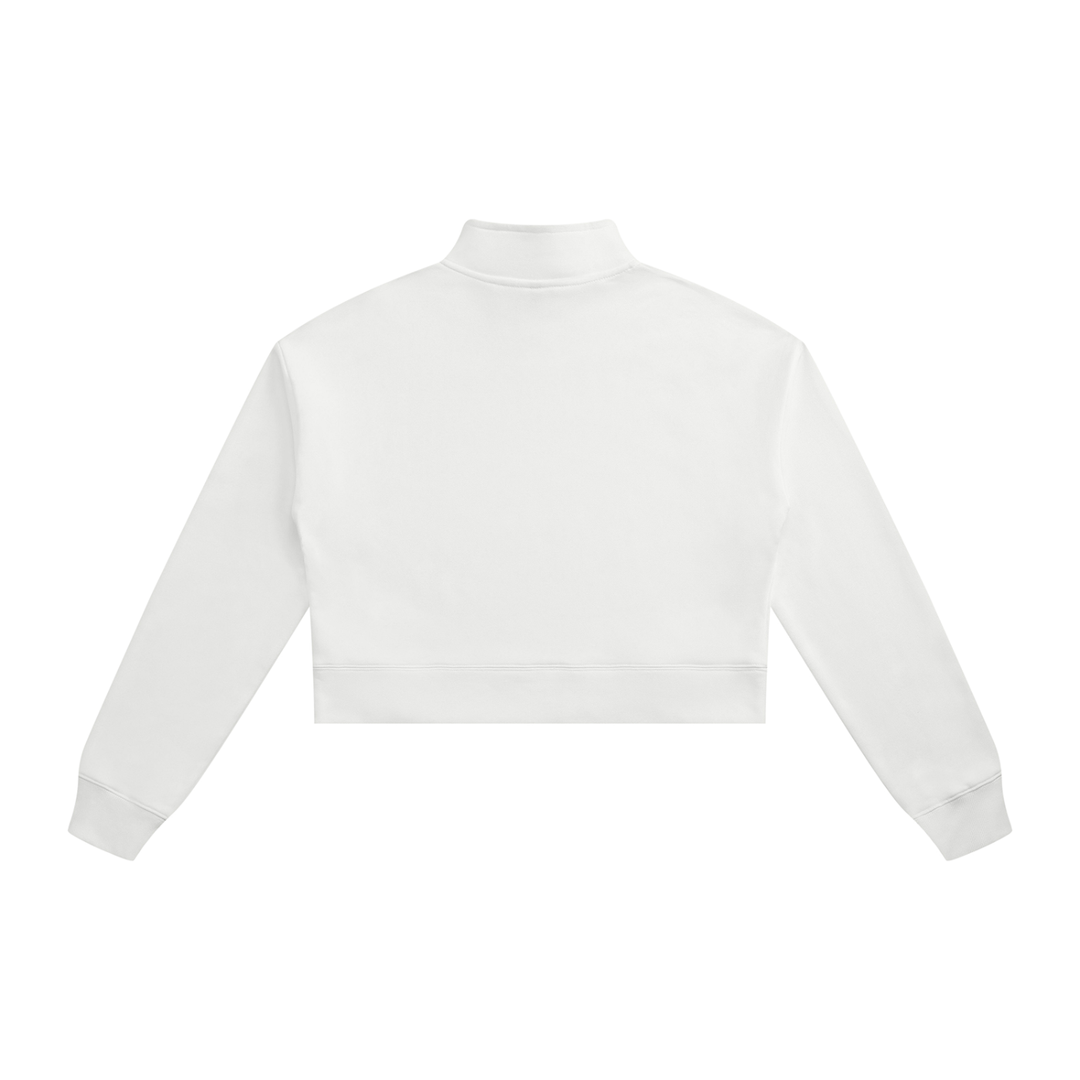 Women hoddies Crop Quarter-Zip Sweatshirt
