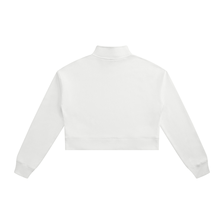 Women hoddies Crop Quarter-Zip Sweatshirt