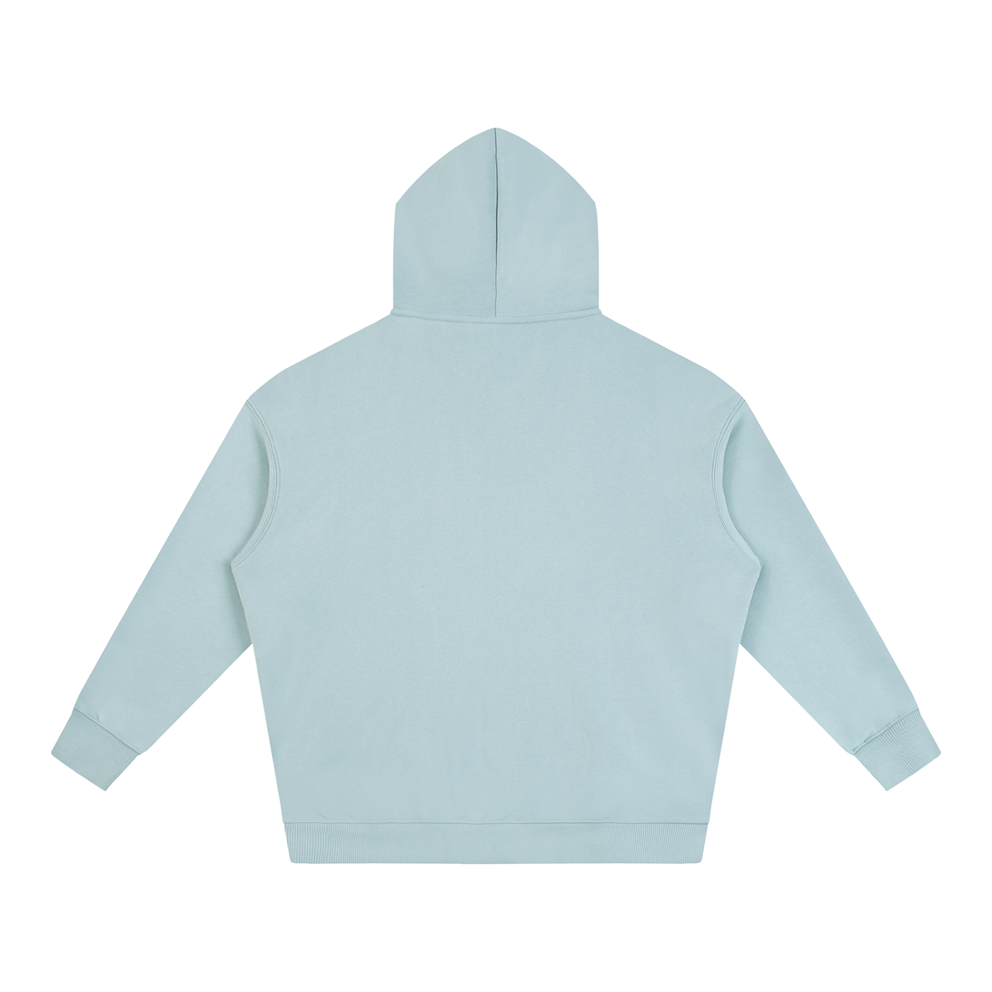 Just A String Cheese Mama Goose Family Hoodie in Light Blue, back view.