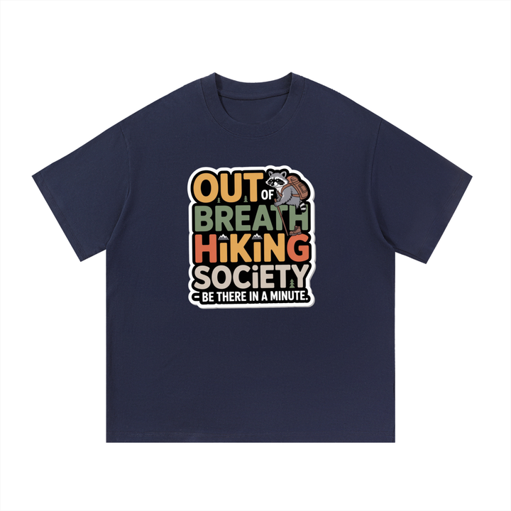 hiking lover Out Of Breath Hiking Society Funny Raccoon Tee