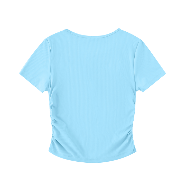 WOMEN T SHIRT Ruched Bodycon Crop Top