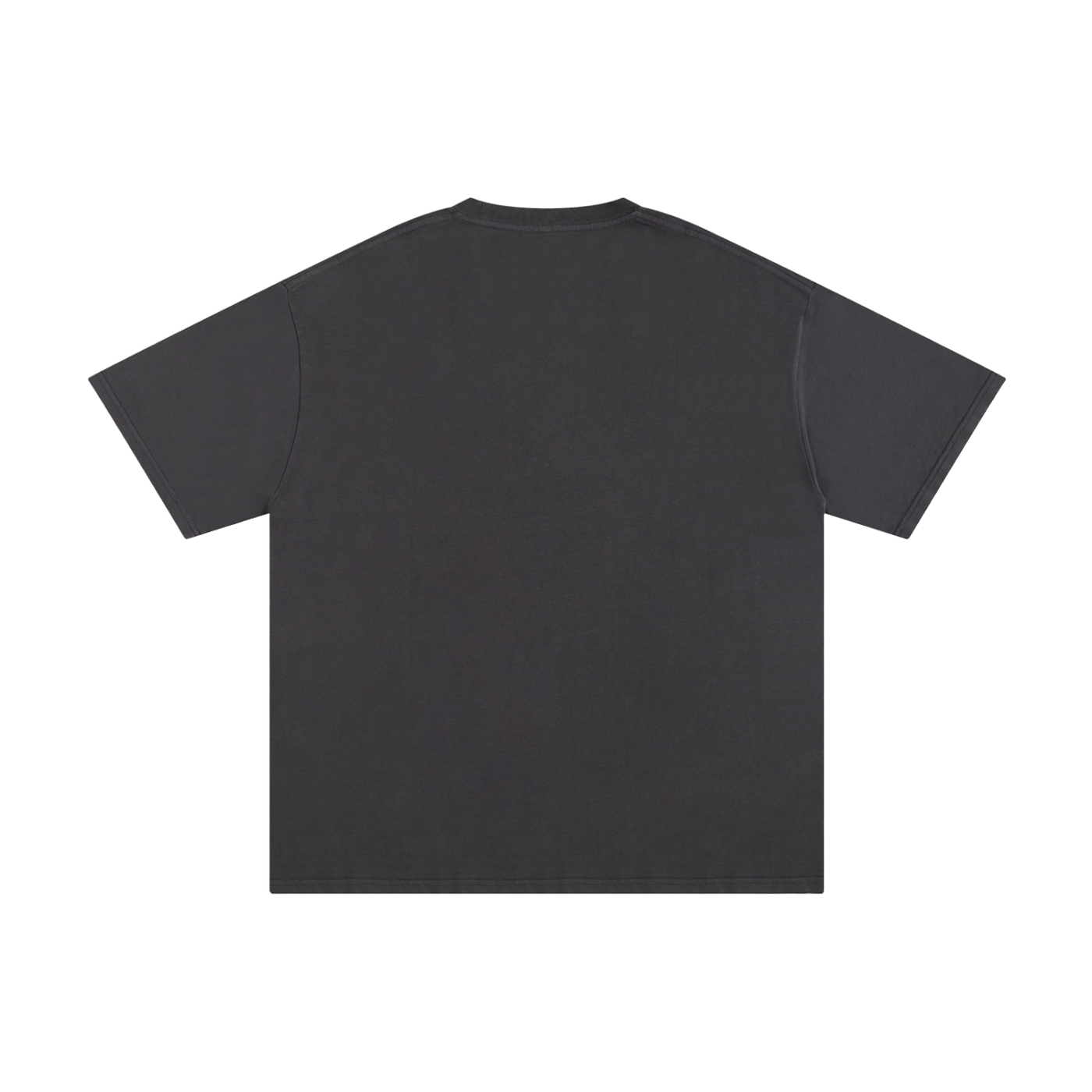 Dog Dads Are Hot Varsity Type Cotton Tee in Dark Gray, back view.