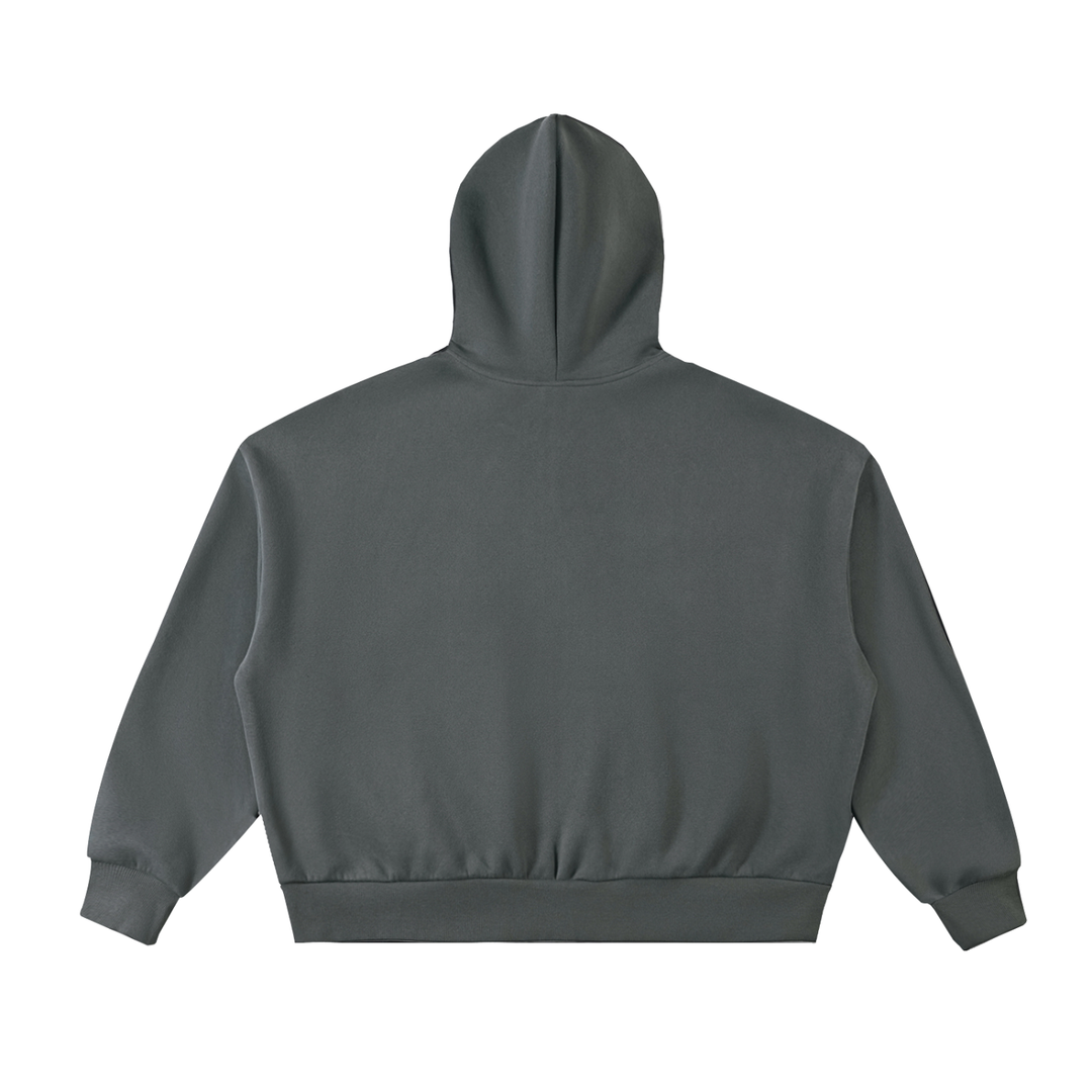 MEN  HODDIES Fleeced Full-Zip Boxy Hoodie