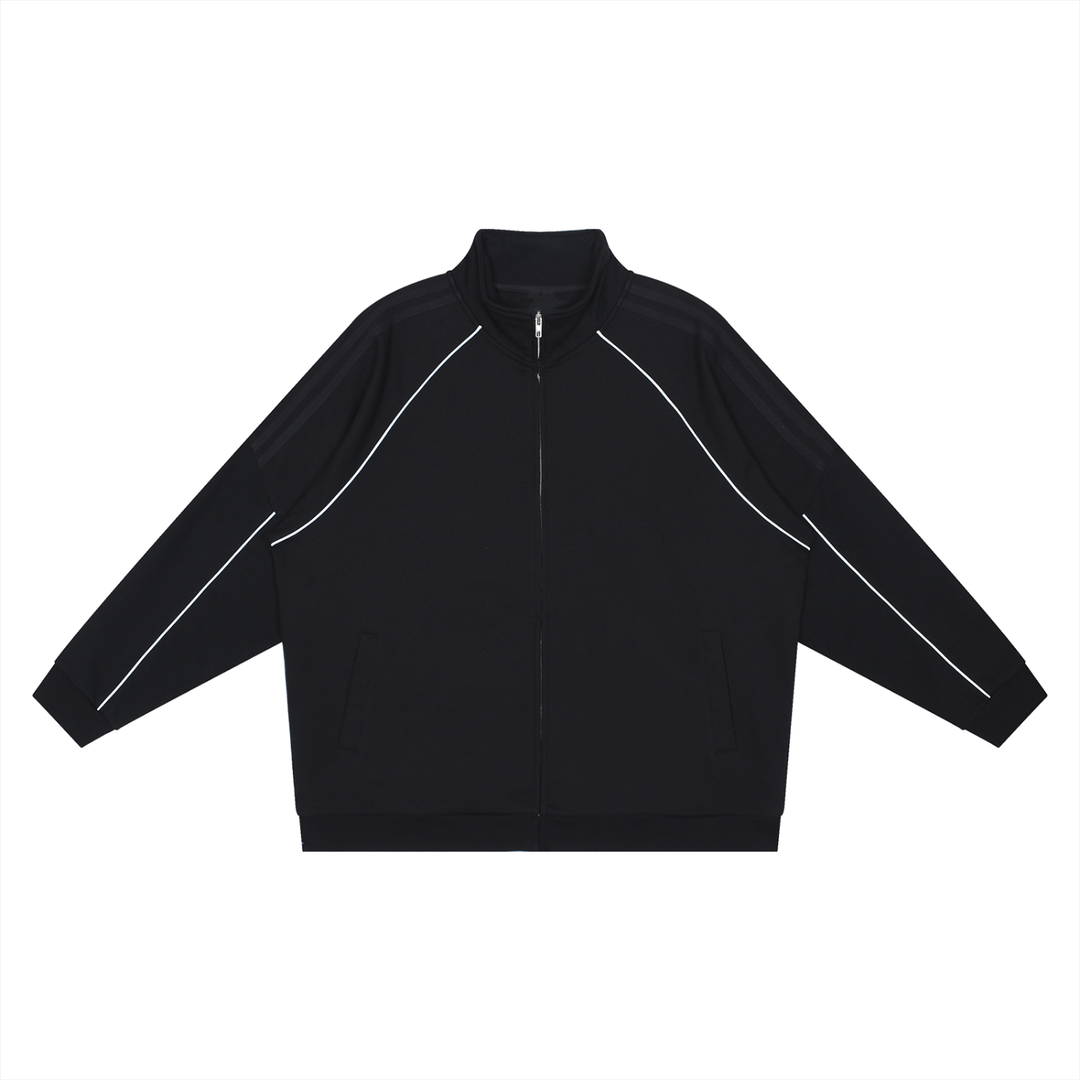 MEN COAT AND JACKET Reflection Striped Raglan Sleeve  Jacket