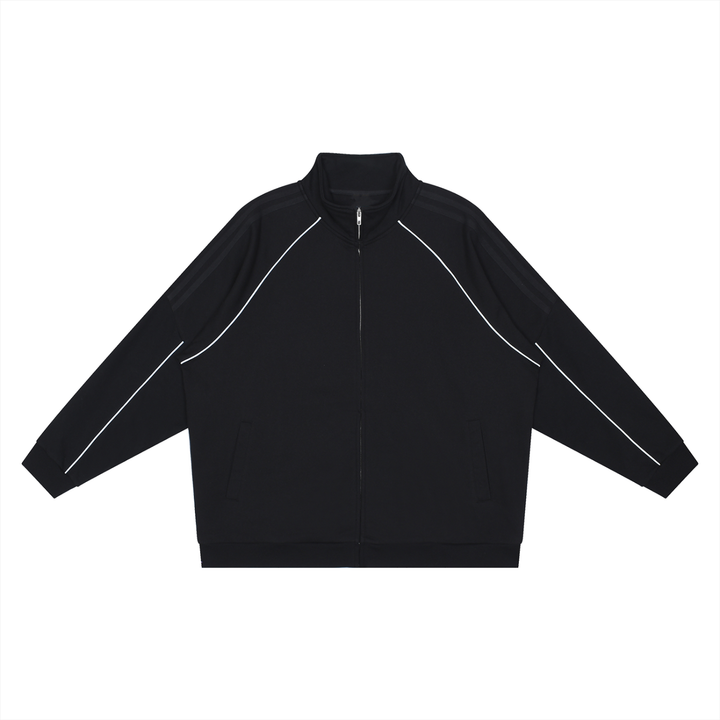 MEN COAT AND JACKET Reflection Striped Raglan Sleeve  Jacket