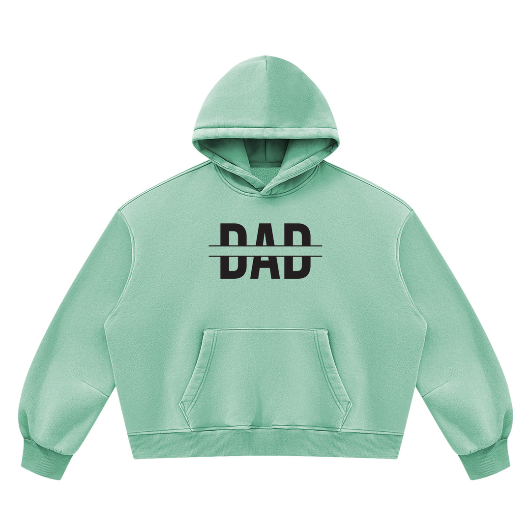 DAD LOVER Unisex Vintage Wash Boxy Fleece Hoodie