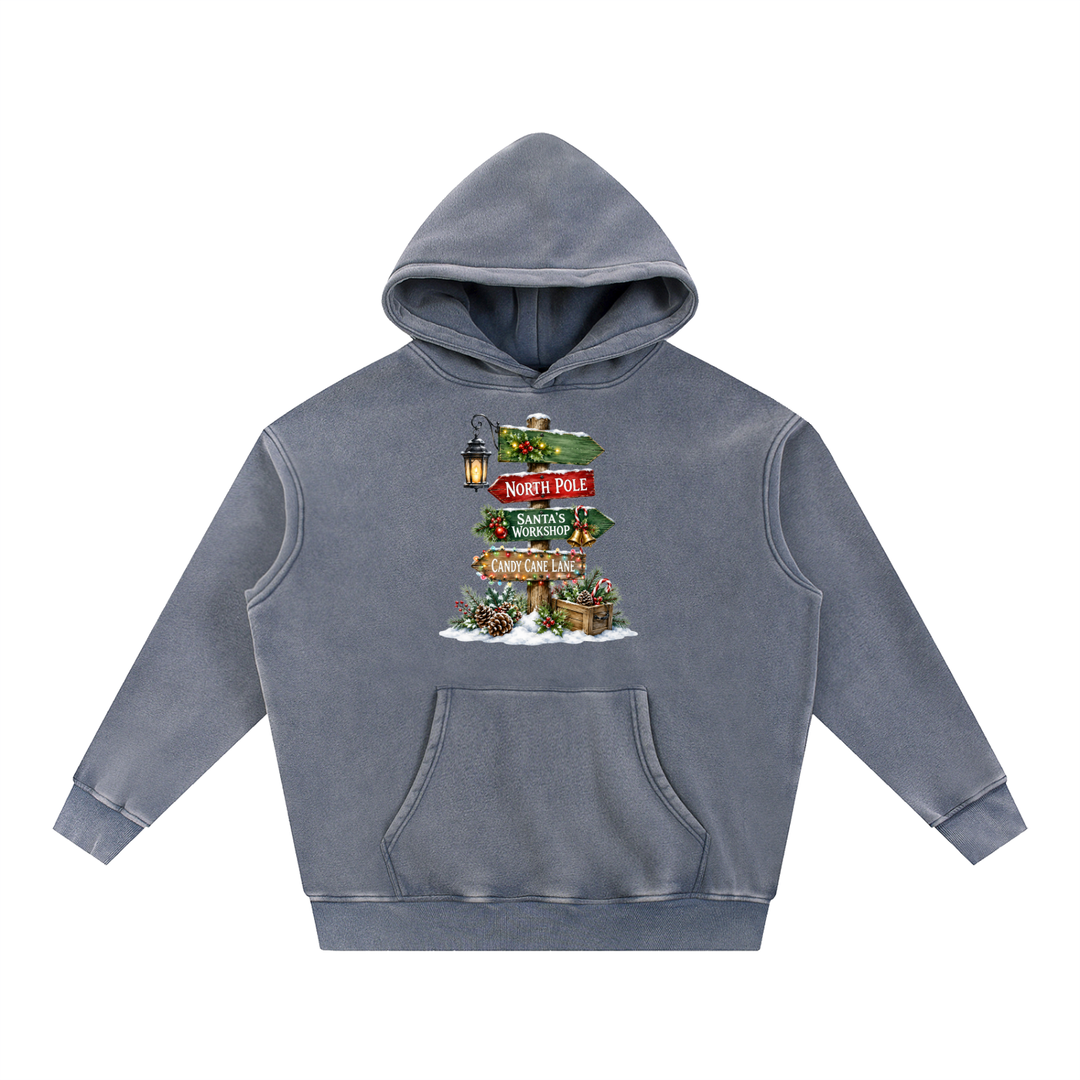 women graphic Snow Wash Fleece Oversize Hoodie