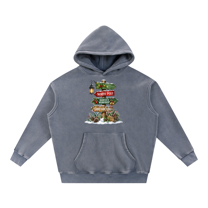 women graphic Snow Wash Fleece Oversize Hoodie