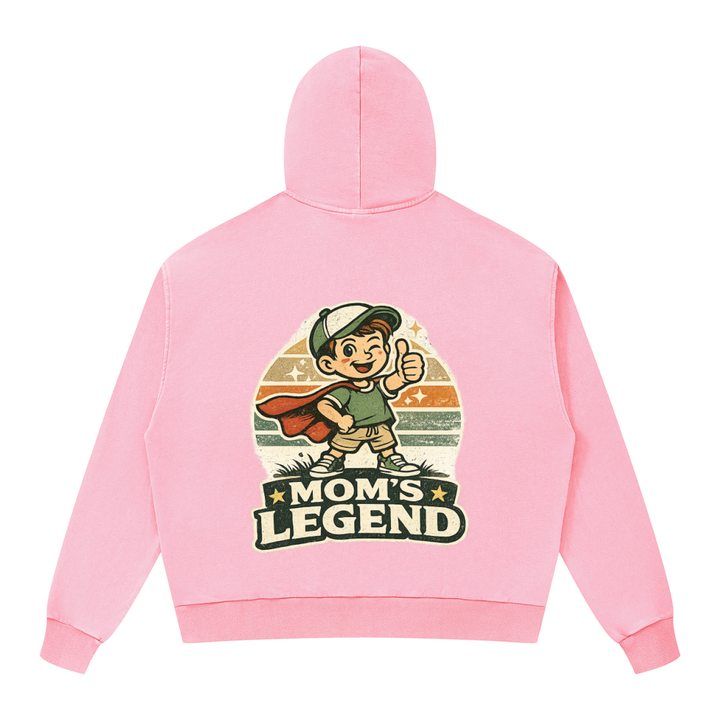 mom lover Mineral Wash Boxy Full Zip Hoodie