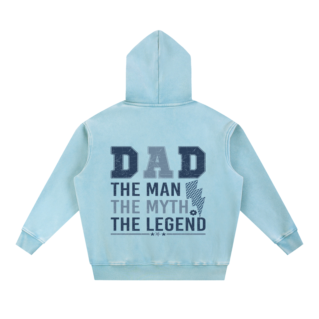DAD LOVER UNISEX Snow Wash Fleece Oversize Hoodie