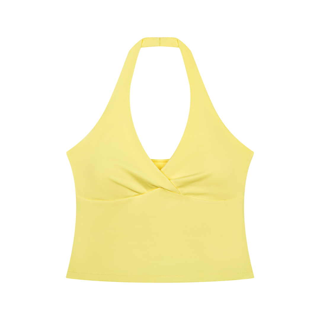 Women gym wear  Ruched Halter Yoga Tank Top