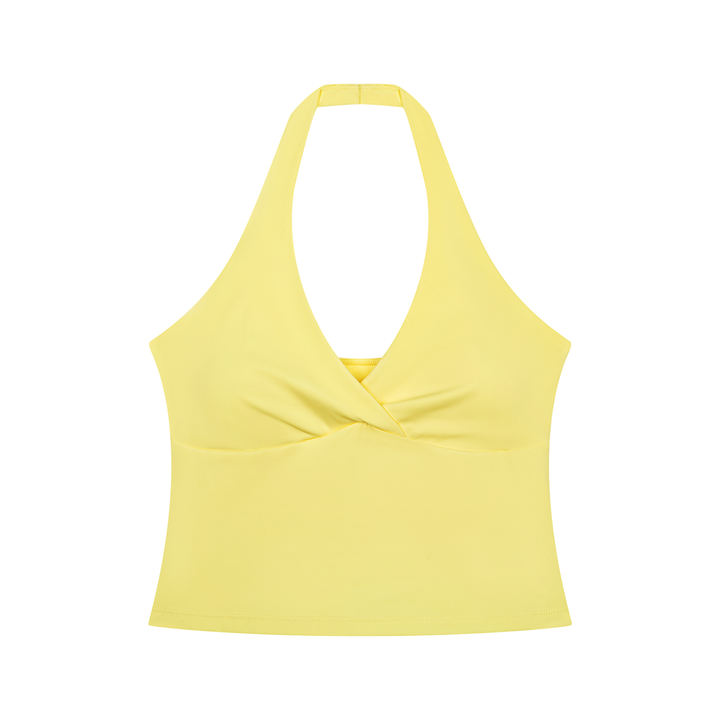 Women gym wear  Ruched Halter Yoga Tank Top