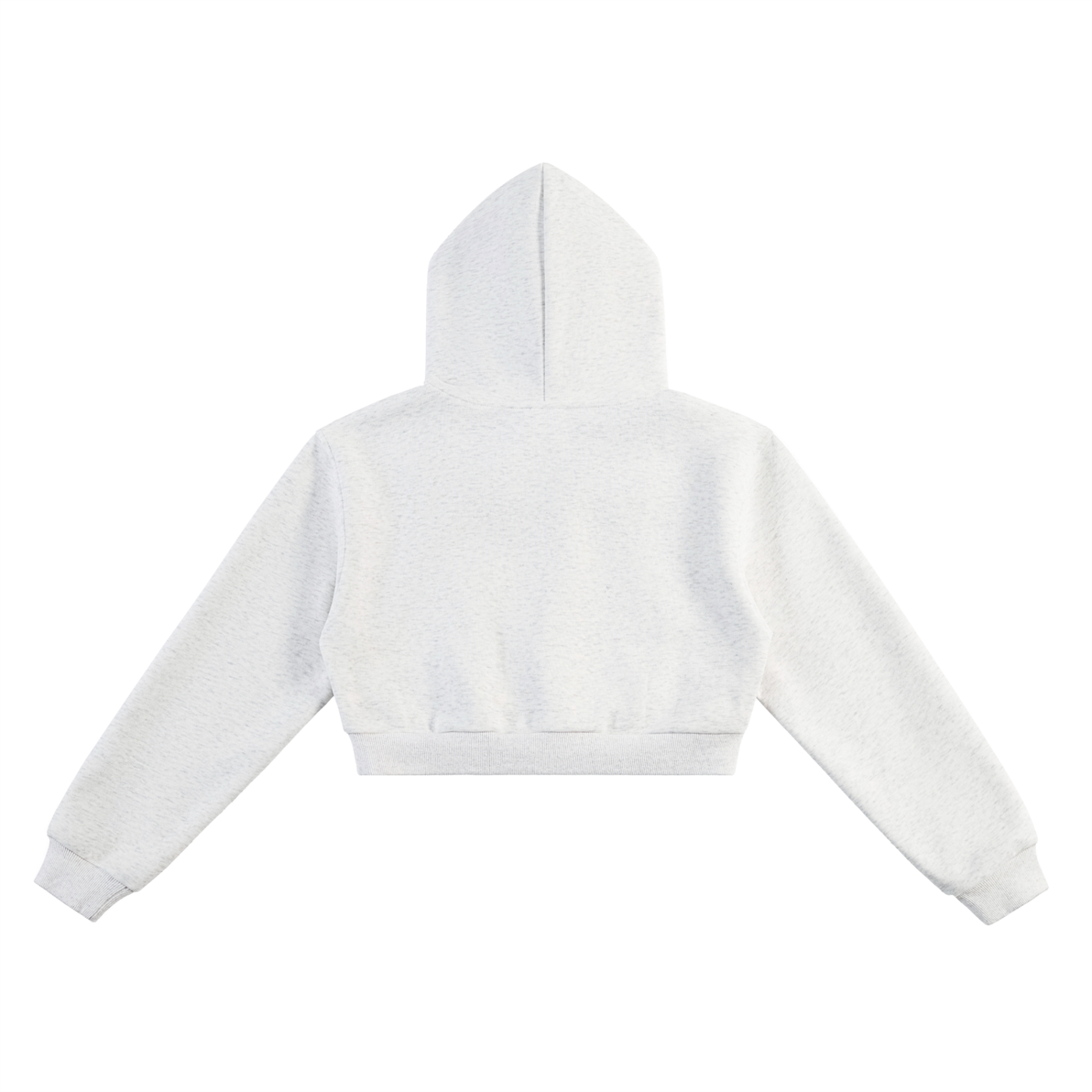 Super Mom Floral Frame Cropped Hoodie in Flower Gray, back view.