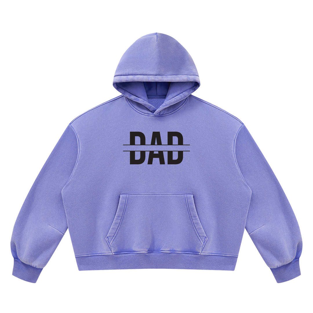 DAD LOVER Unisex Vintage Wash Boxy Fleece Hoodie