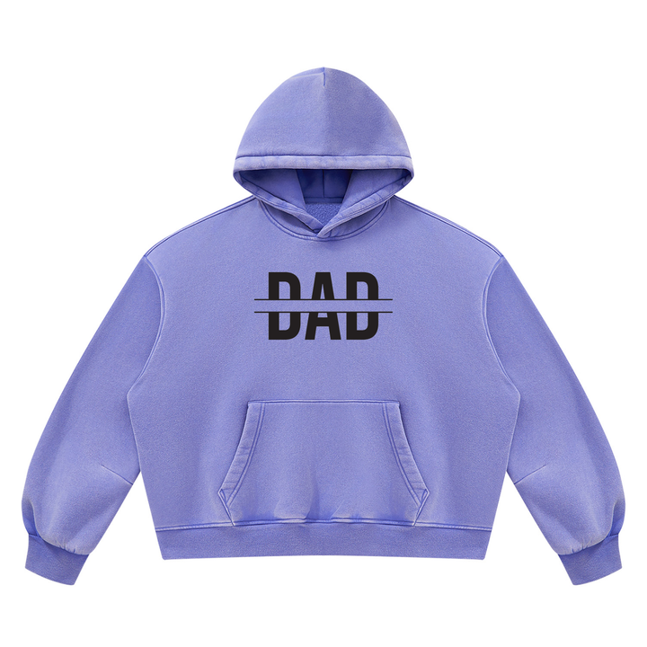 DAD LOVER Unisex Vintage Wash Boxy Fleece Hoodie