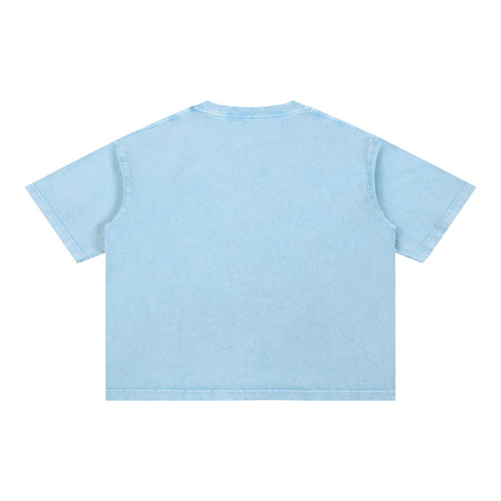 WOMEN GYM WEAR Mineral Wash Boxy Cotton T-Shirt