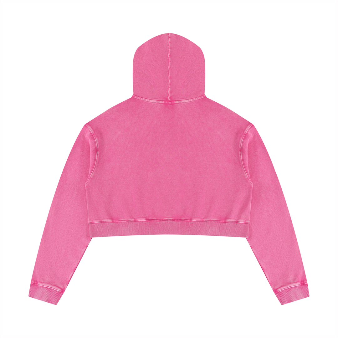 Women HODDIES  Mineral Washed Crop Hoodie