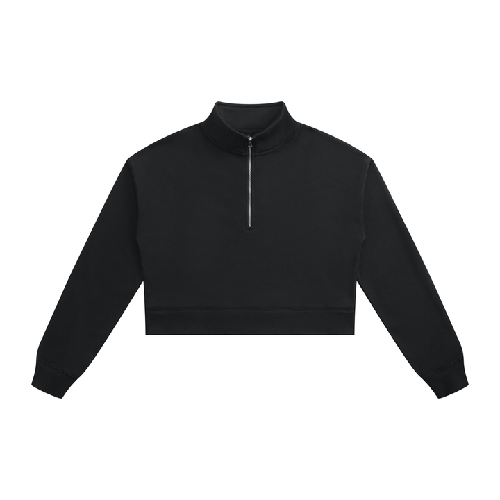 Women hoddies Crop Quarter-Zip Sweatshirt