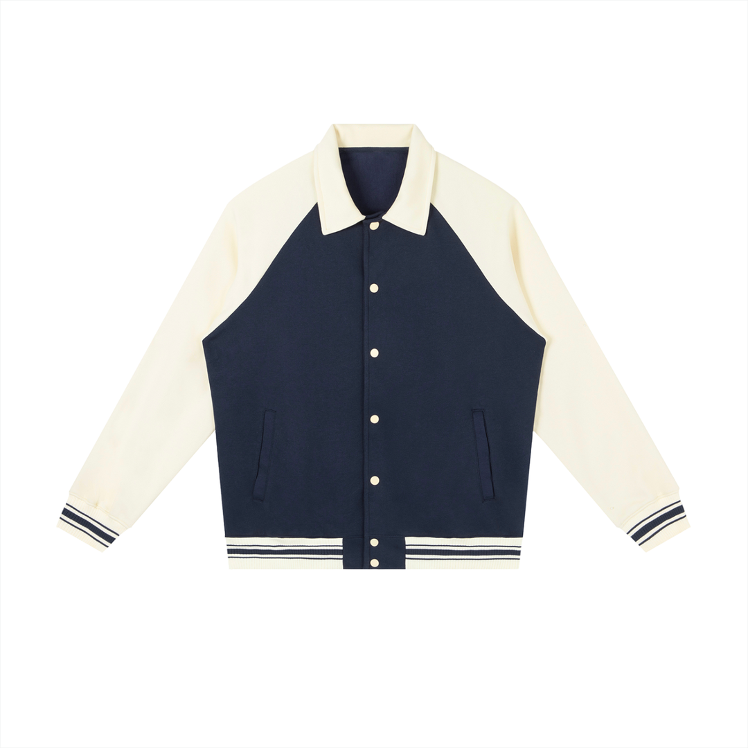 WOMEN COAT AND JACKET Contrast Raglan Sleeve Baseball Jacket