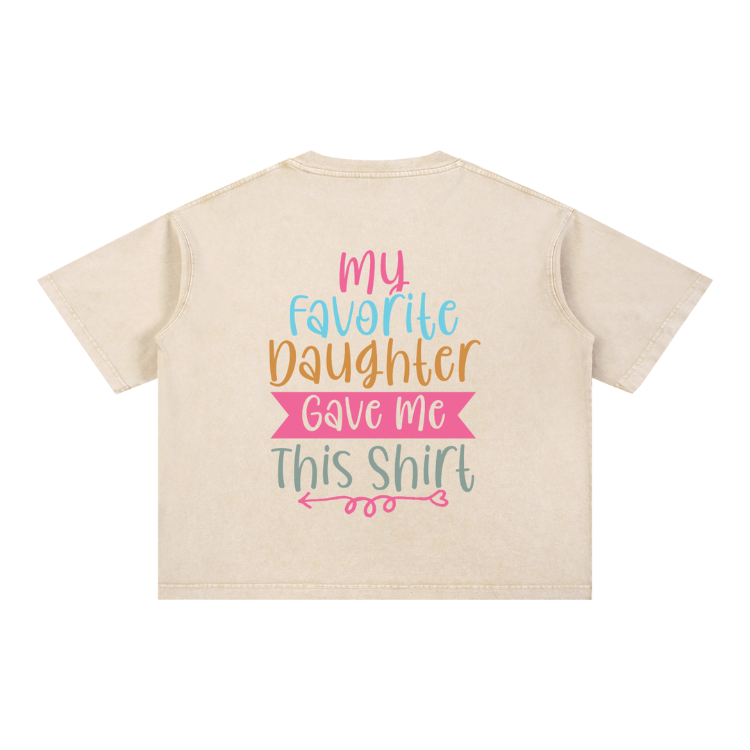 MOM LOVER Mineral Wash Boxy Cotton T-Shirt