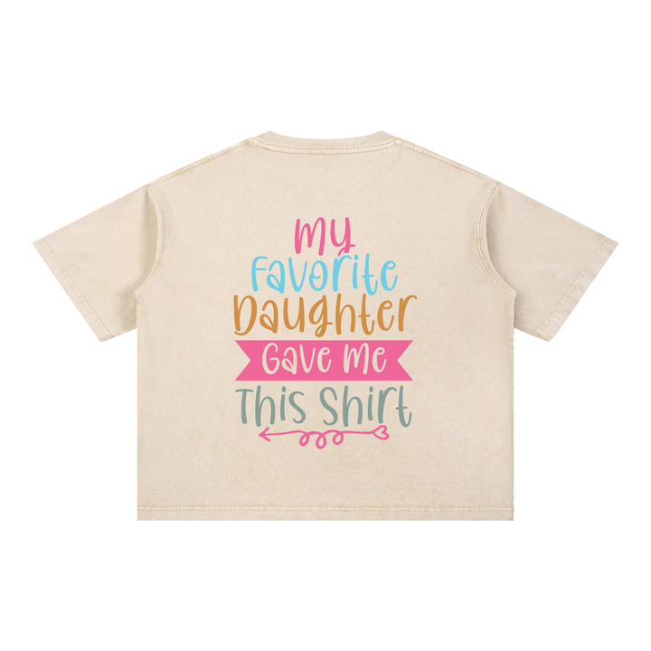 MOM LOVER Mineral Wash Boxy Cotton T-Shirt
