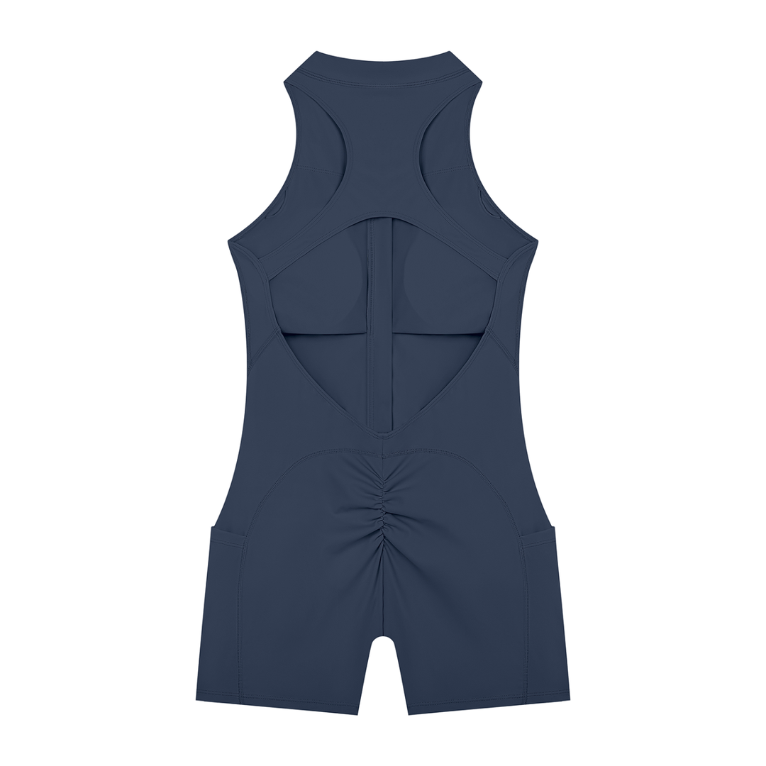 Women’s gym wear Quarter-Zip Yoga Romper