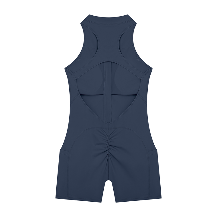 Women’s gym wear Quarter-Zip Yoga Romper