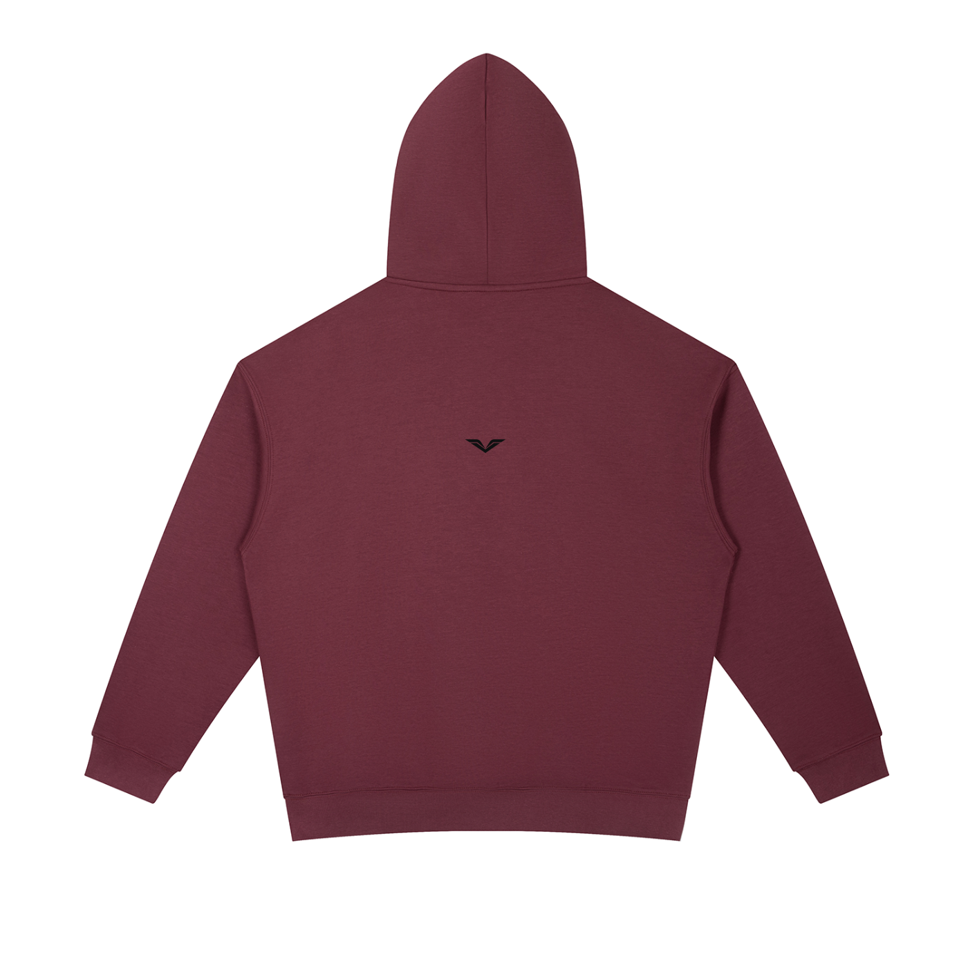 GALOVTE Snake Varsity Graphic Heavyweight Hoodie in Dull Red, back view.